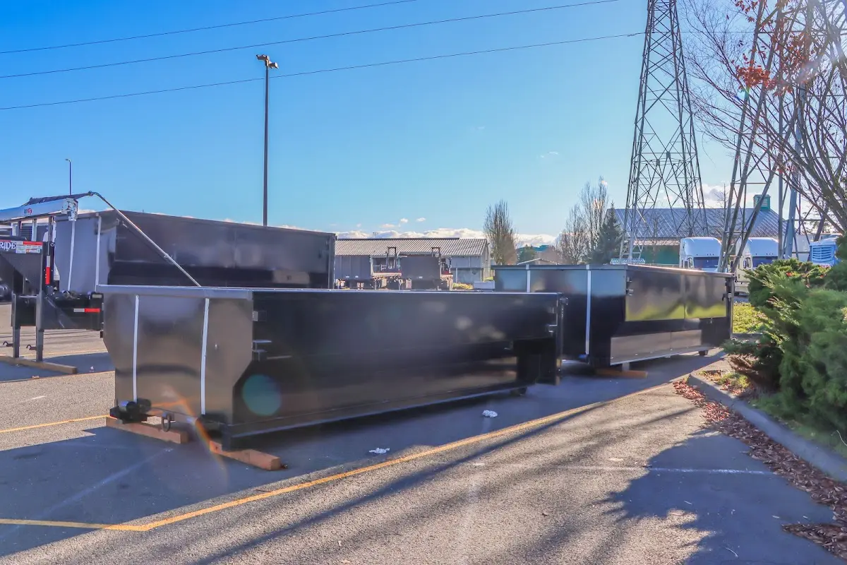 Roll-off dumpster ready for waste disposal at job site for Concrete Dumpster Rental in Ballenger Creek